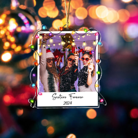 Personalized Best Friend Photo Ornament - Custom Acrylic Christmas Gift for Besties