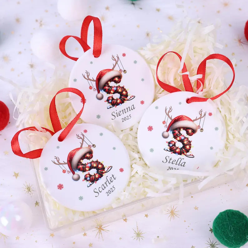 Personalized Letter Name Ornament: 2025 Christmas Family Keepsake, Custom Name Christmas Sublimation, Initial Ornament, Christmas Decor
