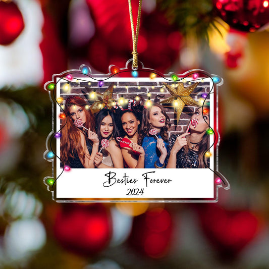 Personalized Best Friend Photo Ornament - Custom Acrylic Christmas Gift for Besties