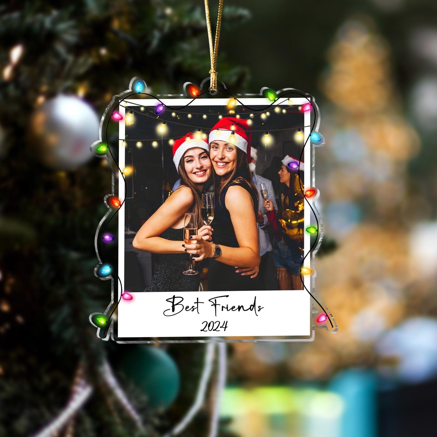 Personalized Best Friend Photo Ornament - Custom Acrylic Christmas Gift for Besties